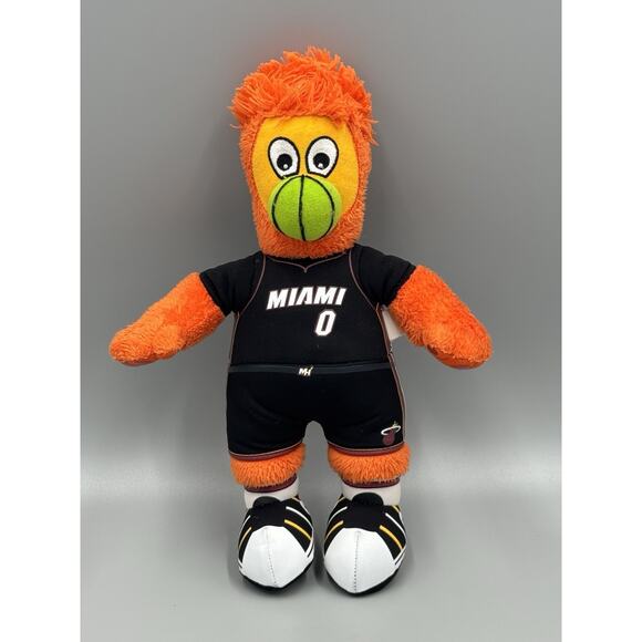 Miami Heat Mascot Burnie 10" Plush Bleacher Creatures Figure NBA 2018 - Picture 1 of 7